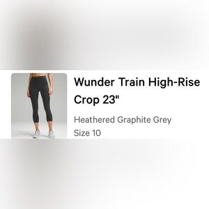 Lululemon Wunder Train cropped legging